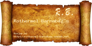 Rothermel Barnabás névjegykártya
